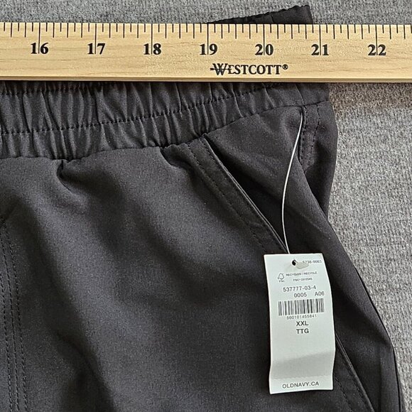 Old Navy Pants Womens XXL Black High Waist Wide Leg Stretch Quick Dry Front Slit - Picture 5 of 15